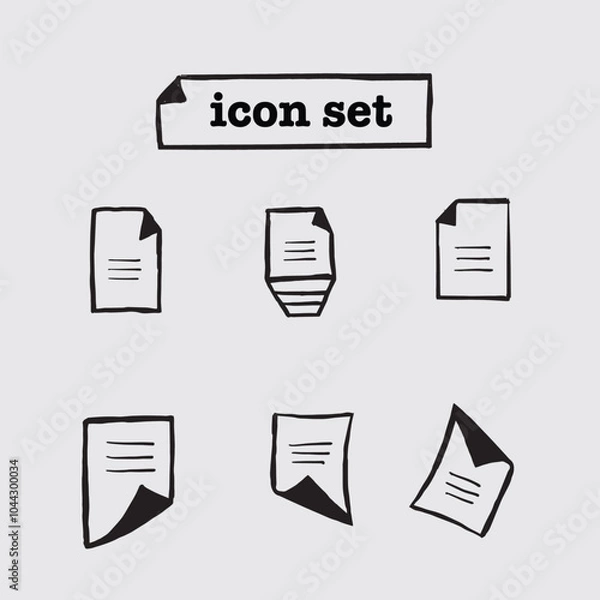 Fototapeta file icon set vector illustration