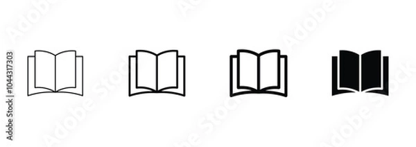 Obraz open book icon set vector illustration.