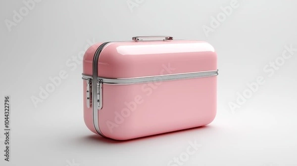 Fototapeta Glossy pink thermal lunch container isolated on a clean background perfect for modern product branding or kitchenware design projects. Generative AI