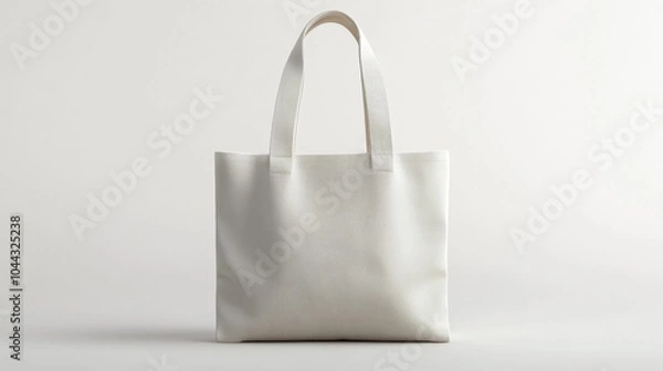 Fototapeta Minimalist Cotton Tote Bag Mockup for Branding or Design Projects on a Clean White Background Perfect for Fashion or Eco-Friendly Products. Generative AI