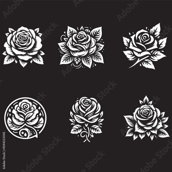Fototapeta Rose flower vector silhouette