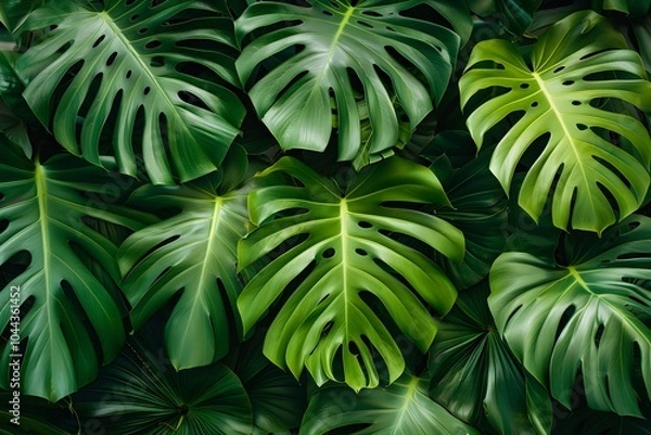 Fototapeta A close up of a bunch of green leaves