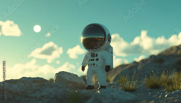 Obraz an astronaut suit for men's and women with isolated background generated by AI