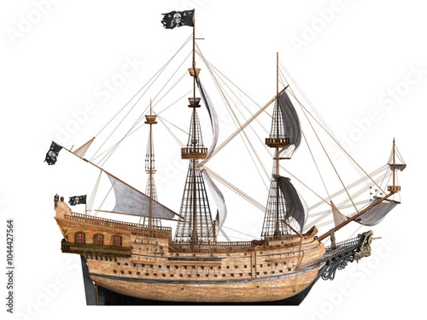 Fototapeta 3d render pirate ship