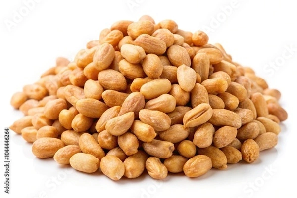 Obraz Roasted peanuts on white background with shallow Depth of Field