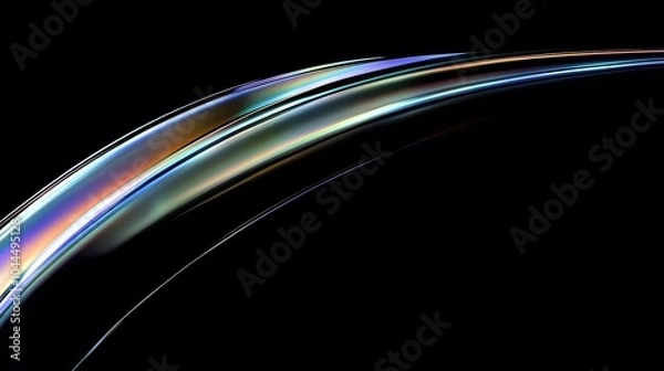 Obraz Abstract glass shape on black background, 3d render
