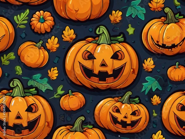 Fototapeta funny halloween seamless pattern
