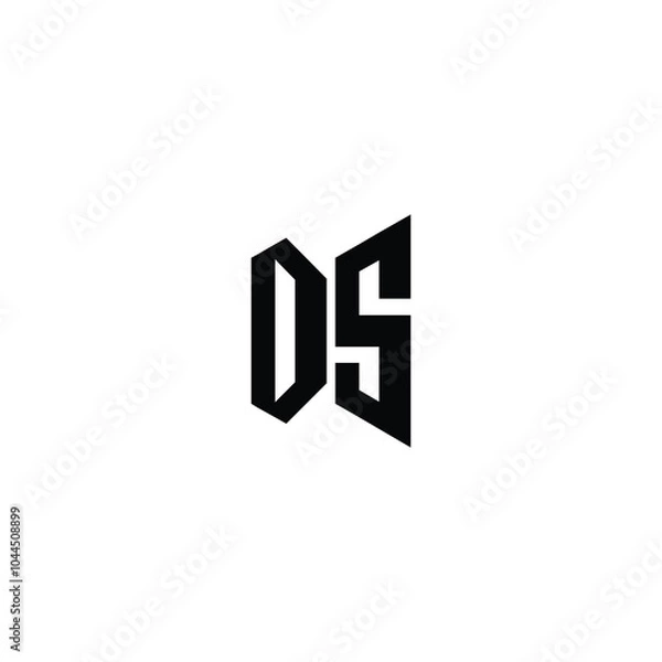 Fototapeta DS monogram logo design letter text name symbol monochrome logotype alphabet character simple logo