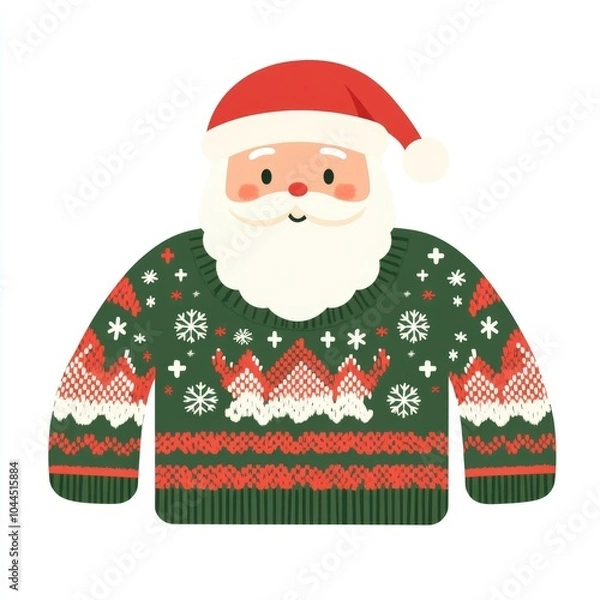 Fototapeta Santa Claus Sweater with Snowflakes