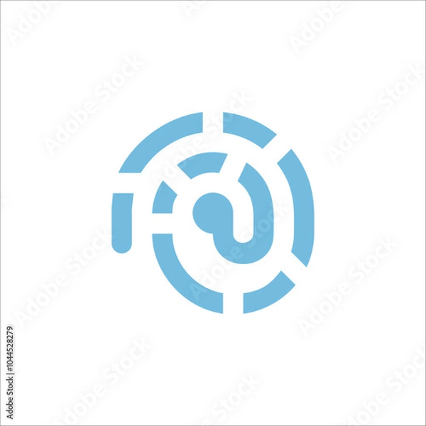 Obraz fingerprint button vector logo art illustration template.eps