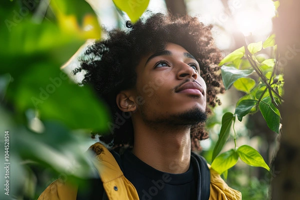 Obraz Gen Z individual exploring sustainability and eco-friendly products