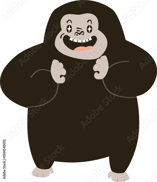 Fototapeta cartoon character monkey gorilla happy
