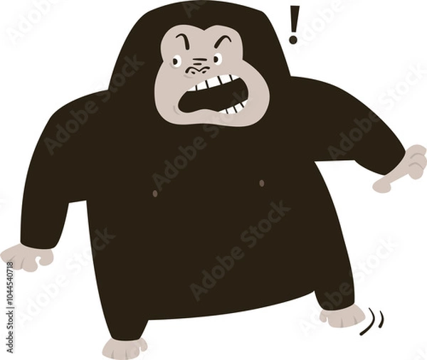 Fototapeta cartoon character monkey gorilla surprised