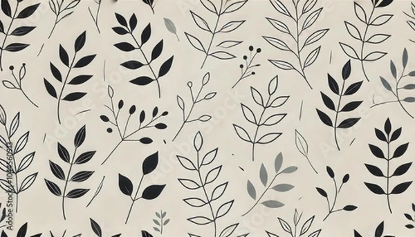Fototapeta seamless pattern with leaves