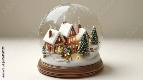 Obraz Snow globe featuring charming winter scene
