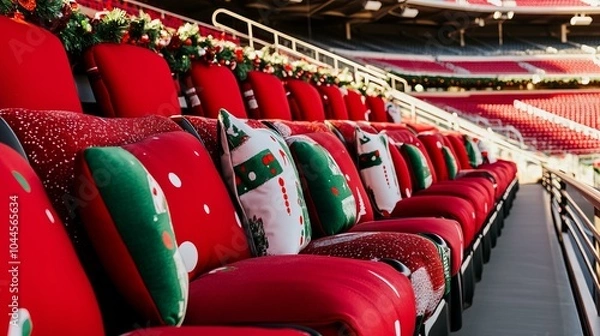 Obraz Festive stadium seating with decorative pillows