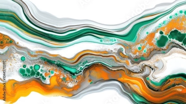 Fototapeta Abstract wavy design with vibrant colors and textures.