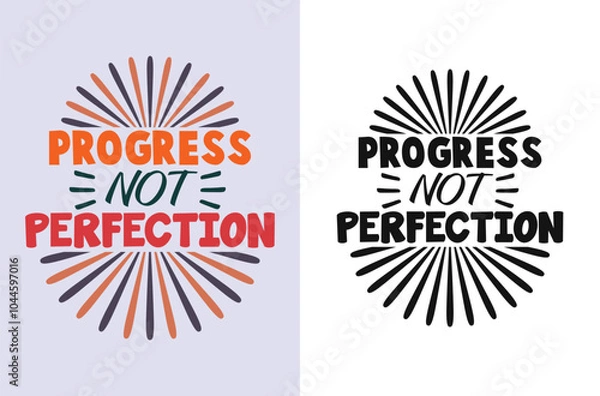 Fototapeta Encouraging 'Progress, Not Perfection' Vector Illustration for Empowering Content