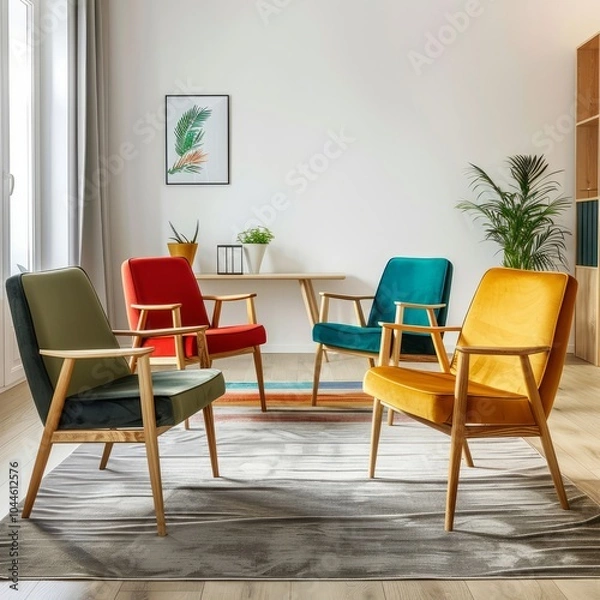 Obraz Mid century scandinavian interior design of modern 