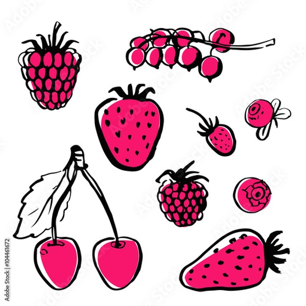 Fototapeta Vector hand draw food