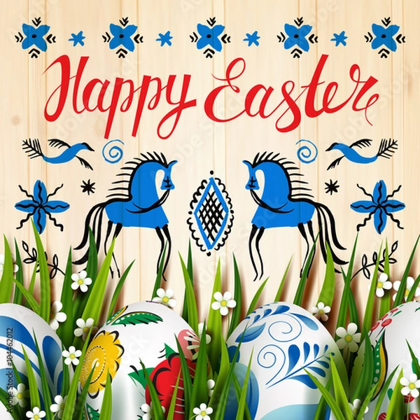 Fototapeta Easter Folk Card