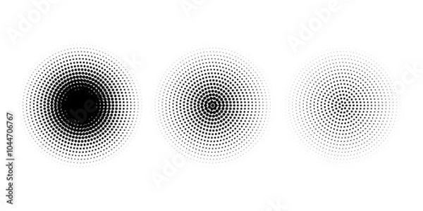 Fototapeta Halftone gradient. Dotted gradient, smooth dots spraying and halftones dot background seamless