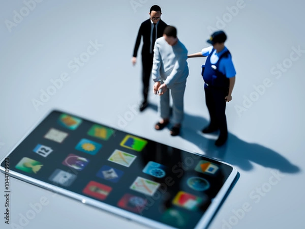 Obraz スマホを使った犯罪の逮捕