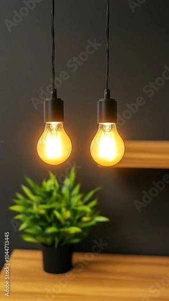 Fototapeta Dimmable LED hanging lights: Ideal for setting the perfect mood during festive celebrations and gatherings.