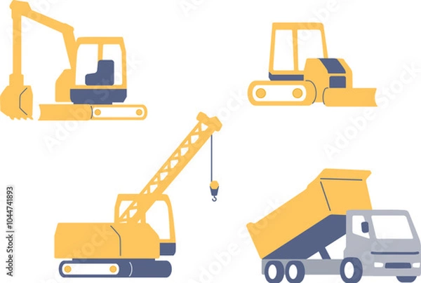 Obraz 重機のイラストセット