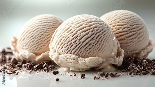 Fototapeta Minimalistic Melting Ice Cream Scoops Presentation