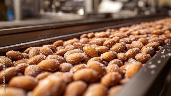 Obraz Marcona almonds being processed.