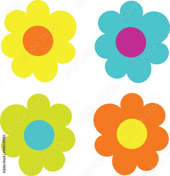 Obraz set of four flowers