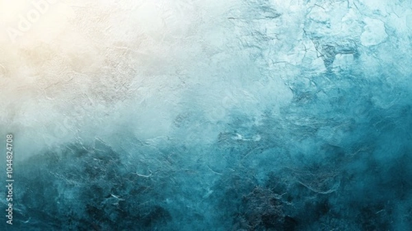 Fototapeta Frozen pattern on winter glass. Blue ice frost background, texture blue wallpaper. Crystals of snow on window surface. Screen overlay abstract design