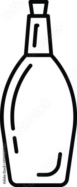 Obraz Bottle Vector with Black Line. Free Bottle Drawing