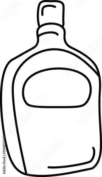 Obraz Bottle Vector with Black Line. Free Bottle Drawing