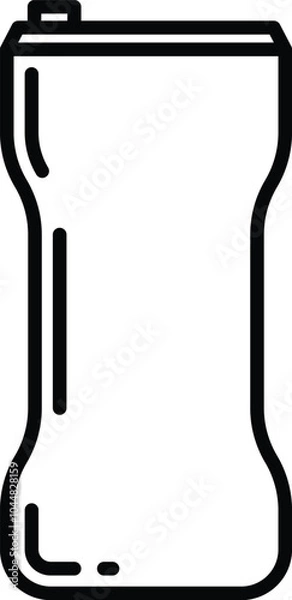 Obraz Bottle Vector with Black Line. Free Bottle Drawing