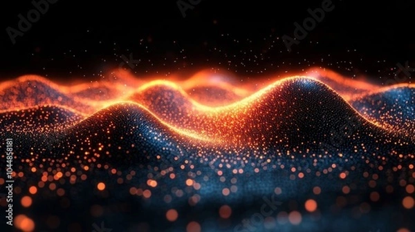 Fototapeta Colorful glowing abstract waves