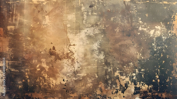 Obraz Vintage distressed old photo light leaks, film grain, dust and scratches texture overlay with vignette border. image for creative banner design