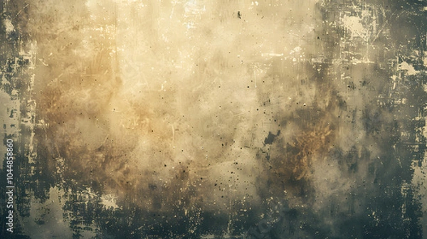 Obraz Vintage distressed old photo light leaks, film grain, dust and scratches texture overlay with vignette border. image for creative banner design