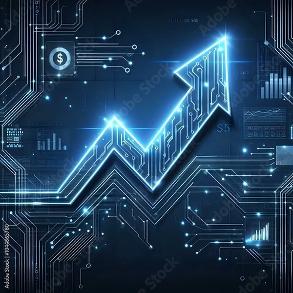 Fototapeta Digital Growth and Data Analytics Visualization
