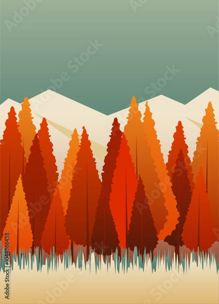 Obraz A postcard with an image of an autumn landscape