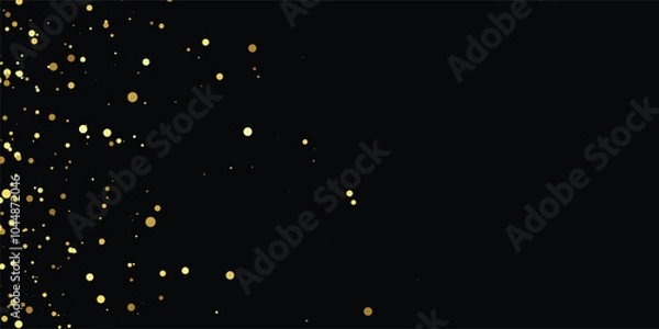 Fototapeta Luxury vector Golden confetti isolated on black background. Scatter gradient with gold confetti on dark backdrop. Glamour falling glitter. New year wallpaper .brochure template. Cover  texture design.