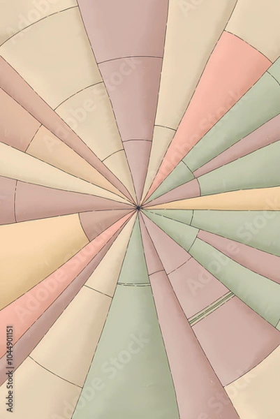 Fototapeta Soft Geometric Pinwheel Pattern in Pastel Colors with Radial Design