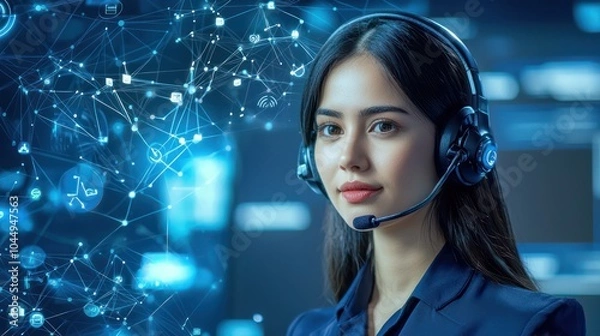 Fototapeta Empowering communication a modern approach to customer support in a digital age