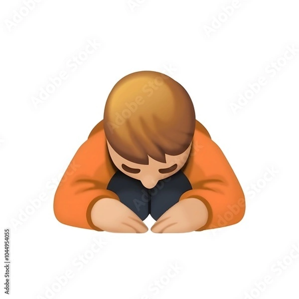 Obraz Pensive Cartoon Character