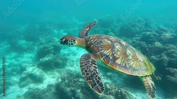 Obraz Sea turtle swimming in the ocean