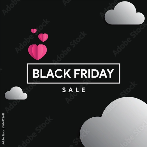 Obraz black friday sale background with cloud and love