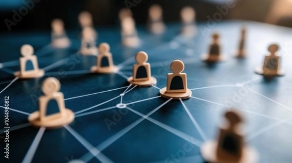Fototapeta Social networking for professionals, showcasing the use of professional social media platforms like LinkedIn for networking purposes