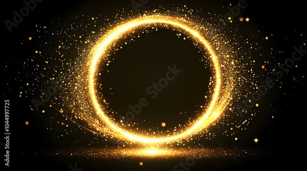 Fototapeta Golden Circle Abstract Background with Sparkles