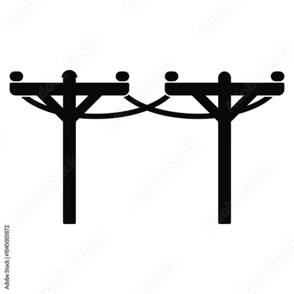Fototapeta Electric pole icon vector design template basic RGB for website or print